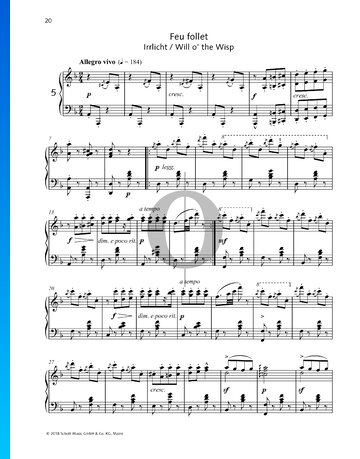 Will o’ the Wisp, Op. 105 No. 7 Spartito