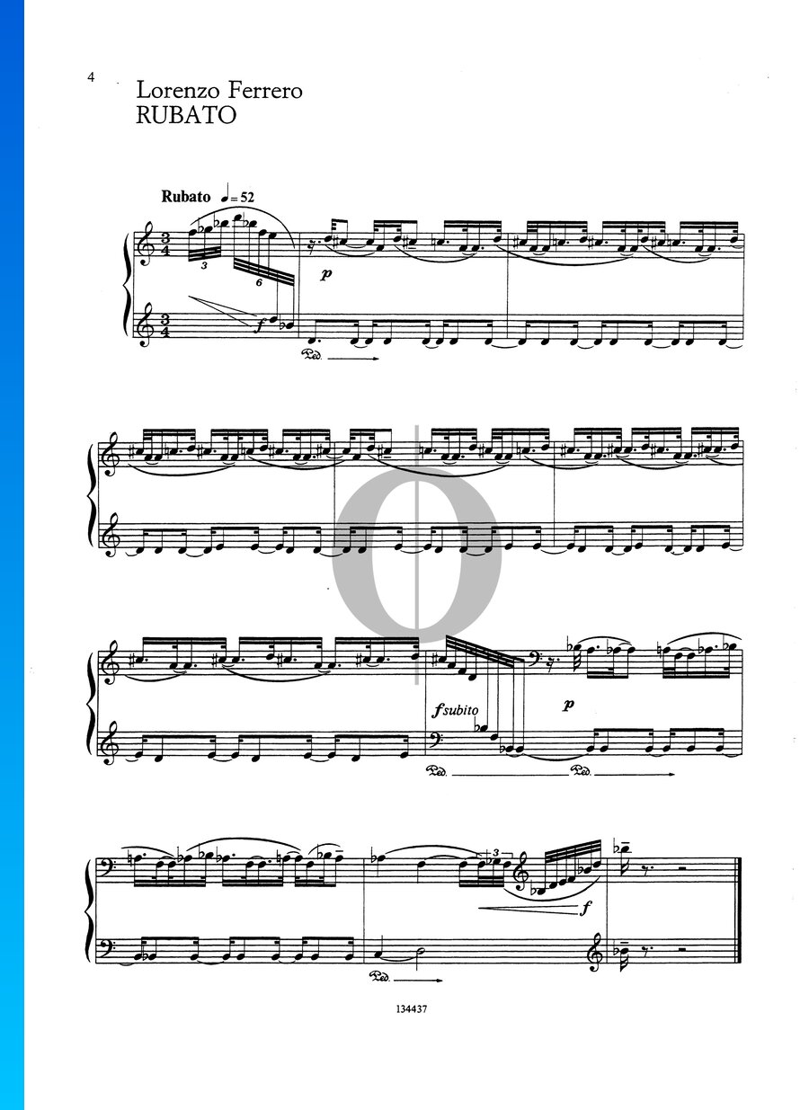 Rubato (Lorenzo Ferrero) Piano Sheet Music - OKTAV