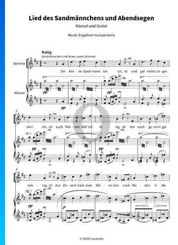 Hänsel und Gretel: Lied des Sandmännchens und Abendsagen Sheet Music