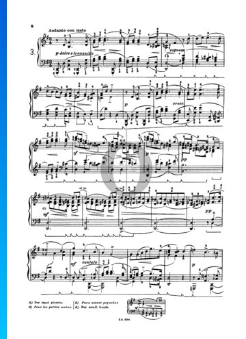 24 Preludes, Op. 37: No. 3 Andante con moto Partitura