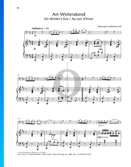 In aller Frühe, Op. 126b: Nr. 6 Winterabend
