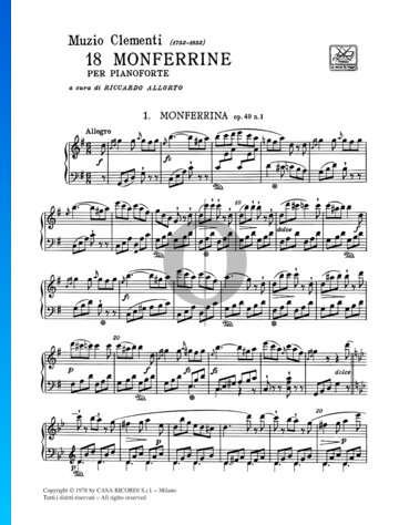Monferrina in G Major, Op. 49 No. 1 Sheet Music