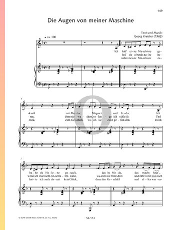 Die Augen von meiner Maschine Sheet Music