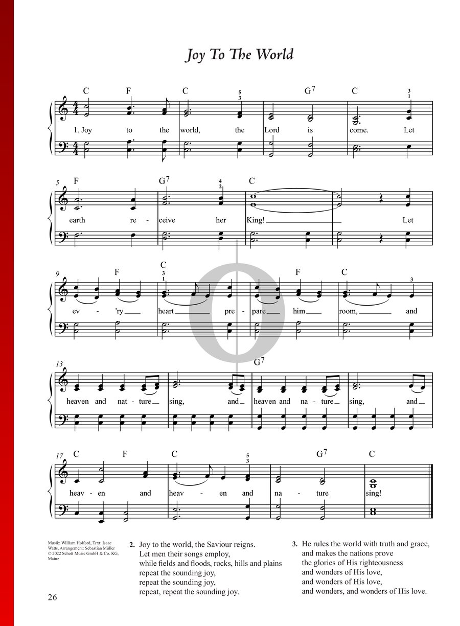 Joy To The World Sheet Music (Piano, Voice) | PDF Download - OKTAV