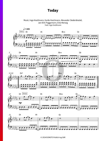 Today Sheet Music