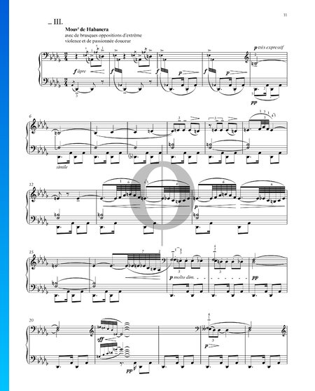 Préludes, Buch 2: Nr. 3 La puerta del vino: Mouvement de habanera