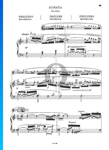 Sonate in a-Moll, Preludio Musik-Noten