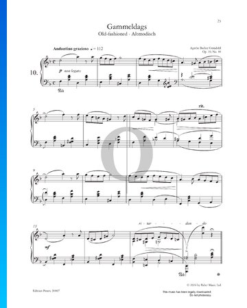Gammeldags (Old-fashioned), Op. 39 No. 10 Musik-Noten
