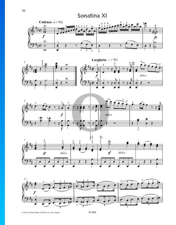 Partition Sonatine en Ré majeur, op. 41 n° 11