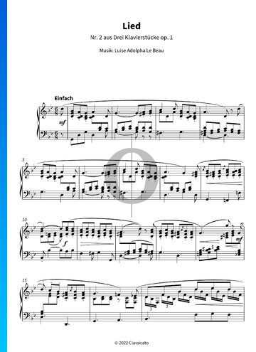 3 Pieces, Op. 1: No. 2 Lied Partitura