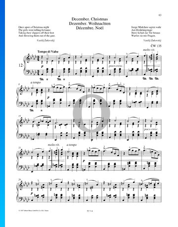 Die Jahreszeiten, Op. 37a: 12. Dezember - Weihnachten Musik-Noten