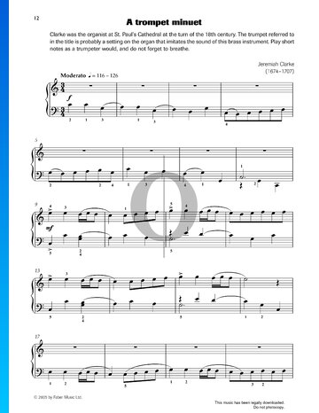 A trompet minuet Musik-Noten