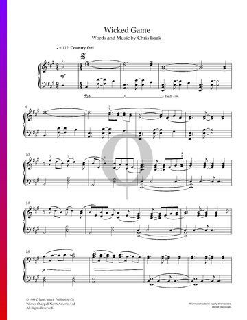 Wicked Game Sheet Music