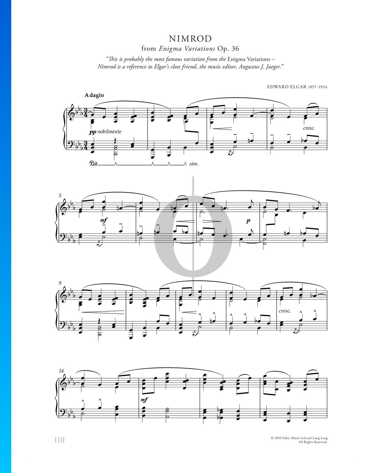 Enigma Variations, Op. 36: Nimrod (Edward Elgar) Piano Sheet Music