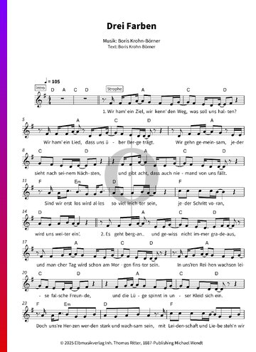 Drei Farben Sheet Music