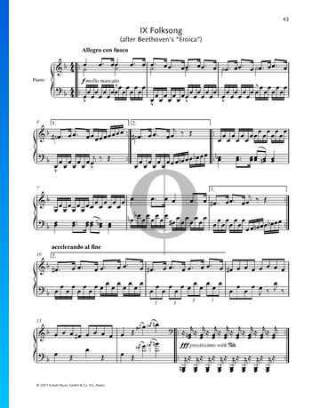 Folk Song II (After a Theme from Symphony No. 3 in E-Flat Major, Op. 55) Musik-Noten