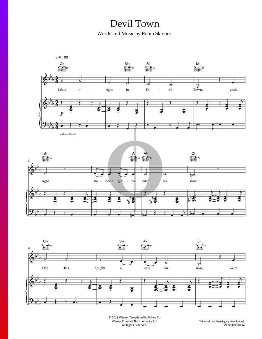 Devil Town Cavetown Piano Sheet Music Oktav 