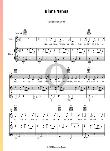 Ninna Nanna Sheet Music