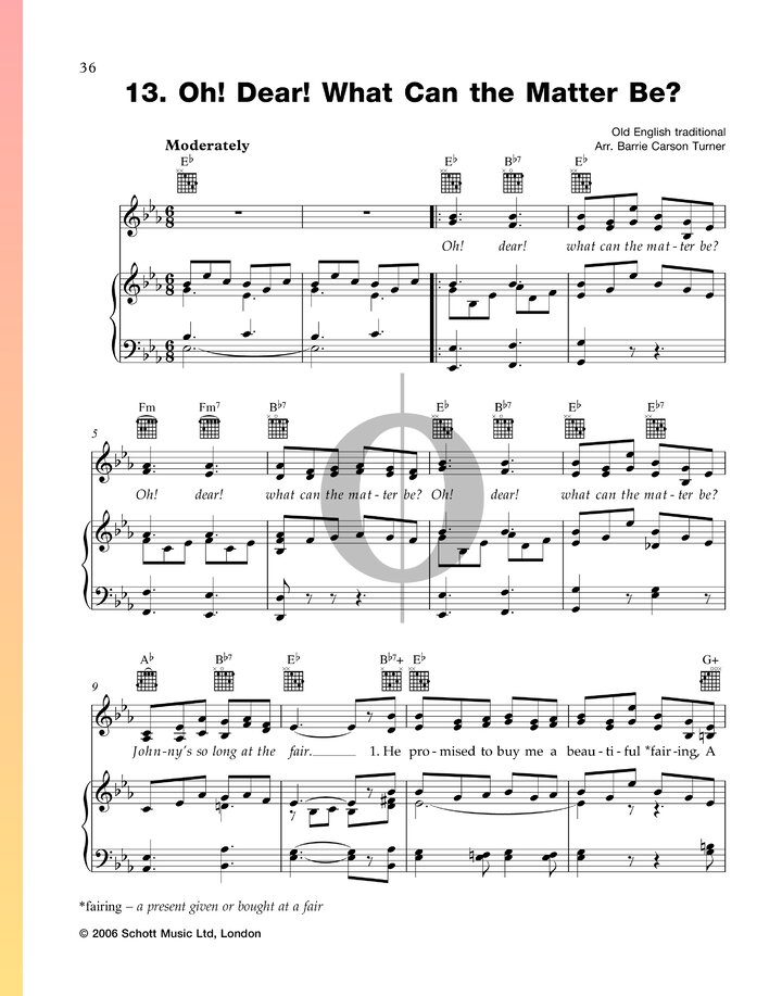 Oh! Dear! What Can the Matter Be? (Anonymous) Piano Sheet Music - OKTAV