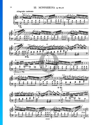 Monferrina, Op. 40 No. 12 bladmuziek