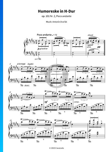 Humoresque, Op. 101 No. 2 Partitura