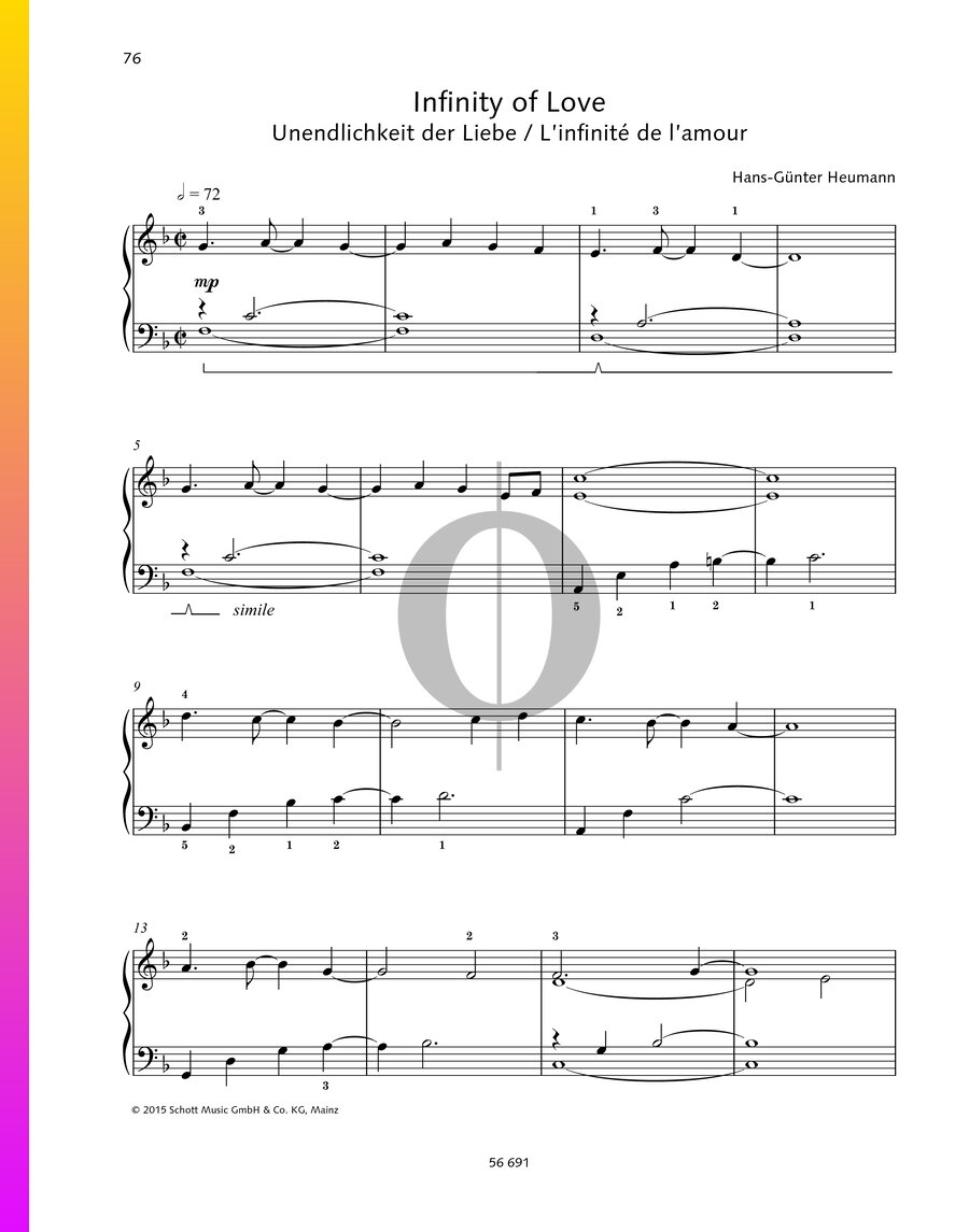 Infinity of Love (Hans-Günter Heumann) Piano Sheet Music - OKTAV