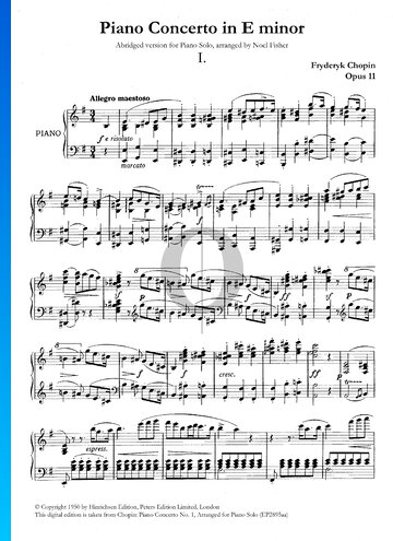 Piano Concerto No. 1 in E Minor, Op. 11: 1. Allegro maestoso (Abridged) Partitura
