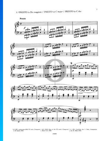 Little Songs, Series 3: No. 4 Presto in C Major Partitura