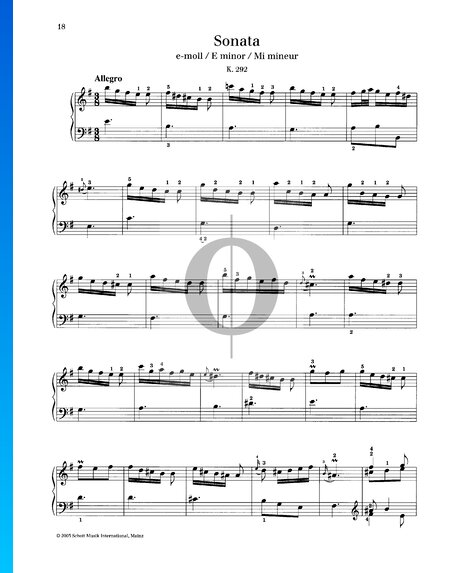 Menuet in E Major, No. 15 Sheet Music (Piano Solo) - PDF Download ...