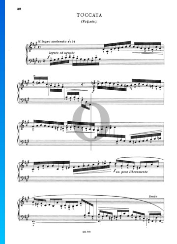 Toccata and Fugue in F-sharp Minor, BWV 912 Spartito