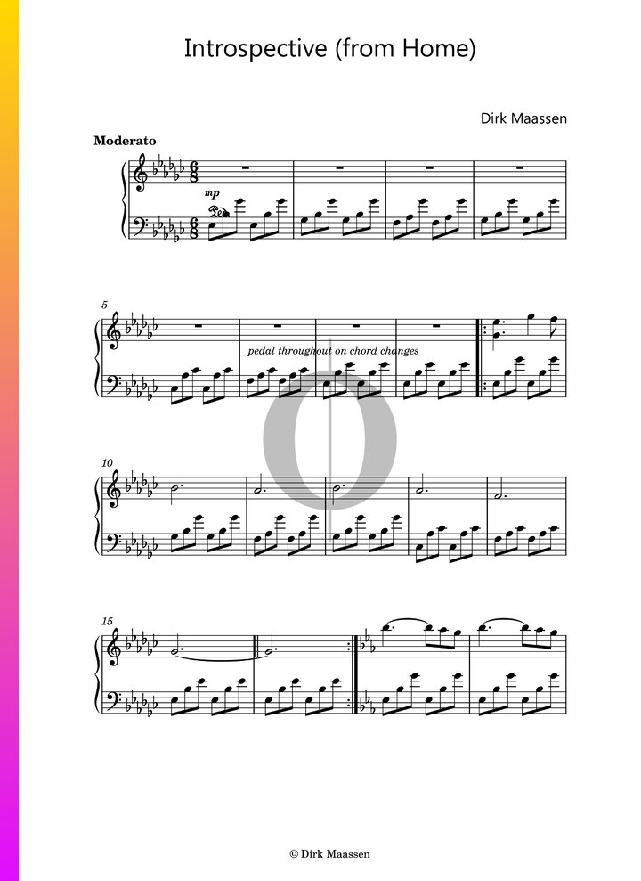 Introspective (From Home) (Dirk Maassen) Piano Sheet Music OKTAV