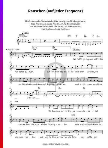 Rauschen (auf jeder Frequenz) Sheet Music