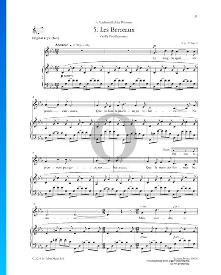 Les Berceaux, Op. 23 No. 1