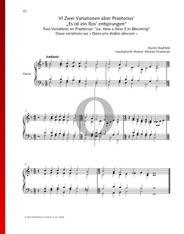 Two Variations on Praetorius’ “Lo, How a Rose E’er Blooming“ Sheet Music