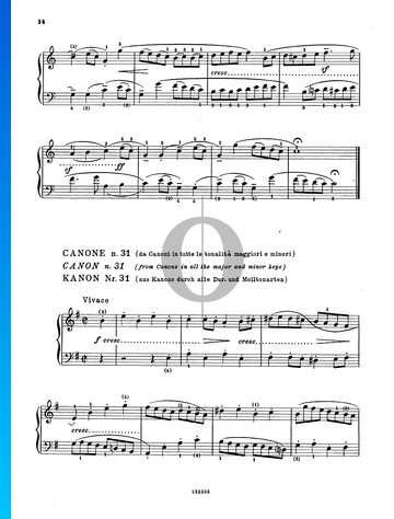 Canon in G-Dur, Nr. 31 Musik-Noten