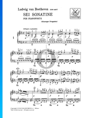 Sonata in E-flat Major, WoO 47 No. 1 Partitura
