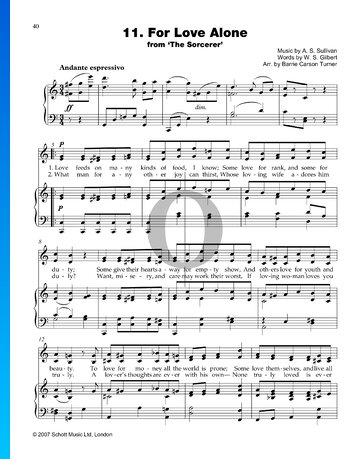 For Love Alone Sheet Music