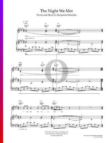 The Night We Met Partitura