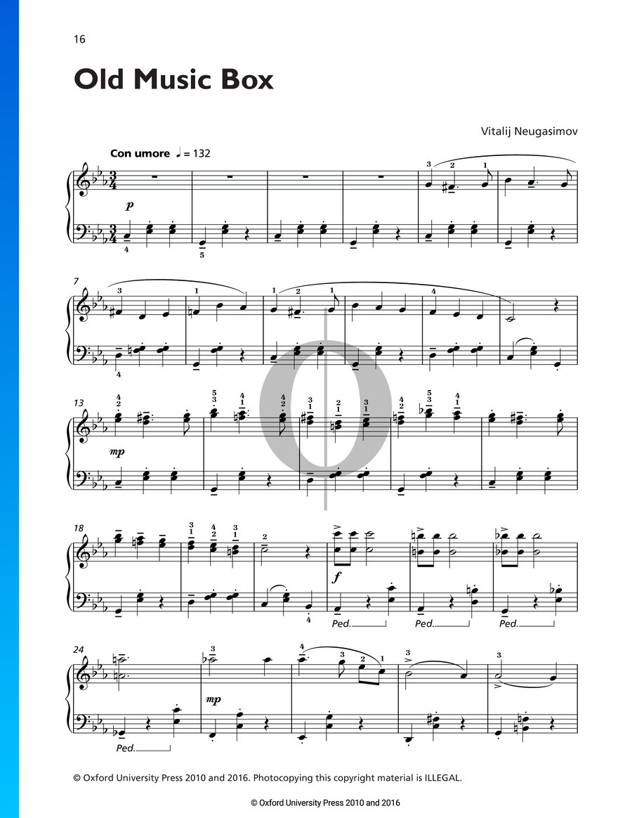 Old Music Box (Vitalij Neugasimov) Piano Sheet Music OKTAV