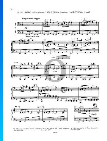 Little Songs, Series 5: No. 4 Allegro non troppo in D Minor Spartito