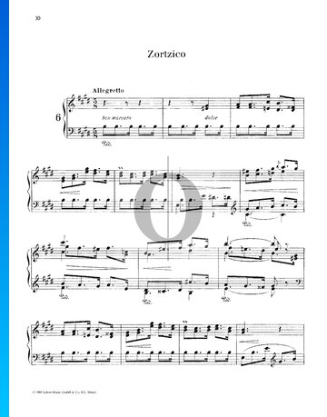 España, 6 Feuilles d'album pour piano: Zortzico, No. 6 Partitura