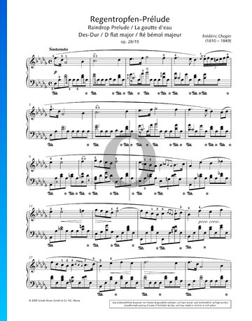 Regentropfen-Prélude, Op. 28 Nr. 15 Musik-Noten