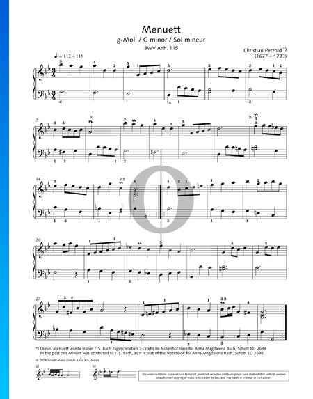 Menuet en Sol mineur, BWV Anh. 115