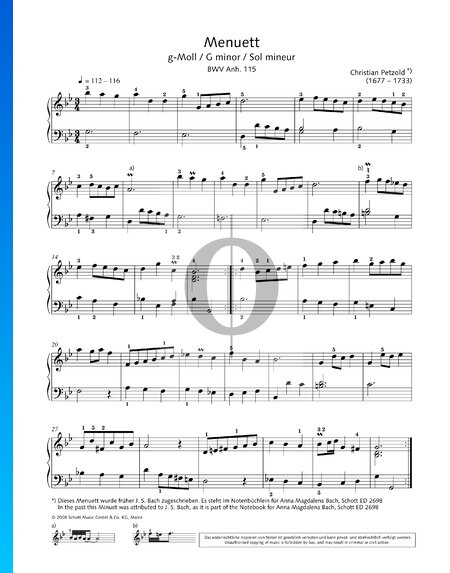 Minueto en sol menor, BWV Anh. 115