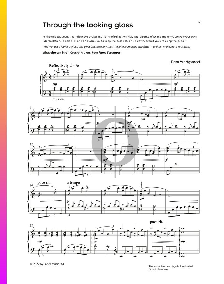 Through The Looking Glass Sheet Music (Piano Solo) | PDF Download - OKTAV