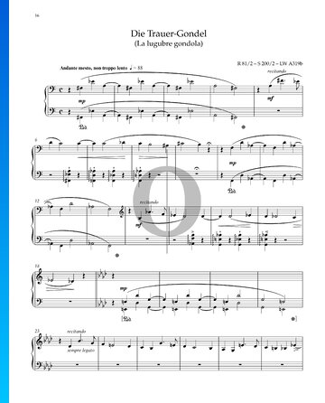 La lugubre gondola, S. 200 No. 2 bladmuziek