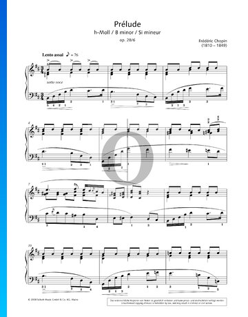 Partition Prélude en Si mineur, Op. 28 No. 6