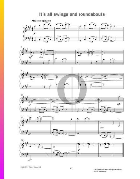 It's All Swings And Roundabouts Sheet Music