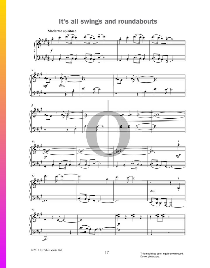 It's All Swings And Roundabouts (Paul Harris) Piano Sheet Music OKTAV