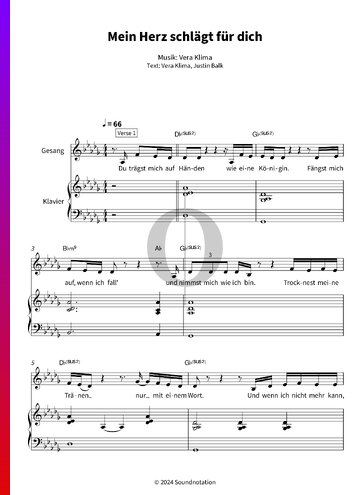 Mein Herz schlägt für dich Sheet Music